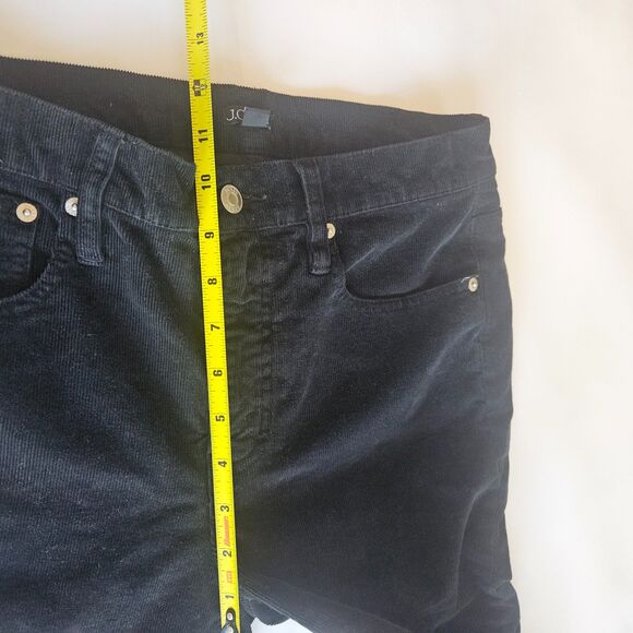 J. Crew Sz 8 Corduory Trouser Pants Black Classic Fall Straight Mid Rise - Picture 6 of 8